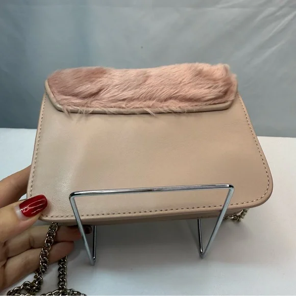 Furla Blush Faux Fur Crossbody Bag NWT Comes with Dust Bag